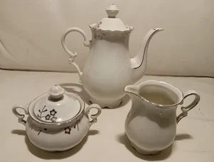 Set Porzellan Bavaria Mitterteich U.S.Zone Kaffeekanne Milchkännchen Zuckerdose - Bild 1 von 8
