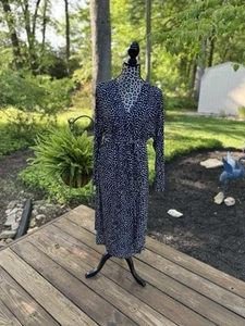 OLD NAVY Black/ White HEARTS Faux Wrap JERSEY Tie Waist Dress Maternity Sz XXL - Picture 1 of 9