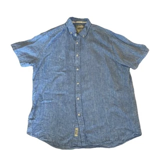 Heritage By Report Collection Short Sleeve LInen Shirt Light Blue XL Beach Coast - Picture 1 of 12