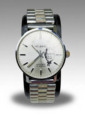 Винтажные часы Helbros KFC 17J с ручным заводом редкий циферблат Colonel Sanders РАБОЧИЕ - Изображение 1 из 4