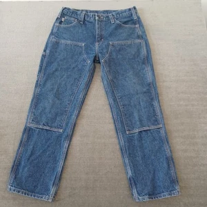 Pantalone Carhartt doppio ginocchio uomo 35x30 blu denim gamba dritta FR pesante - Foto 1 di 9