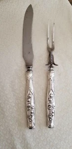 Whiting Lily Of The Valley Juego de Talla de Plata de Ley Cuchillo Tenedor Sin Mono - Imagen 1 de 6