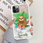 Personalised Marble Flower Sloth Phone Case Cover For Apple Samsung Initial Name