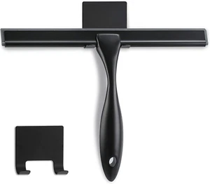 10″ Shower Black Squeegee, All-Purpose Stainless Steel Bathroom, Doors, Mirrors - Picture 1 of 12