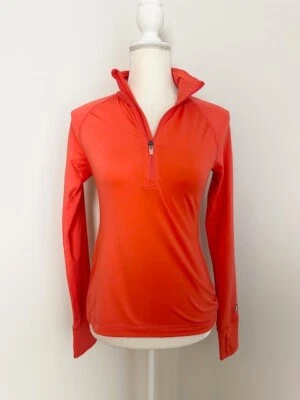 Pullover Champion Mujer 1/4 Cremallera Talla XS Naranja Logo Mangas Largas Bolsillo Alijo Foto 1 de 4