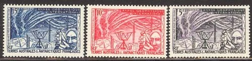 Fr South & Antarctic 1957 International Geophysical Year Sc# 8-10 NH - Image 1 of 1
