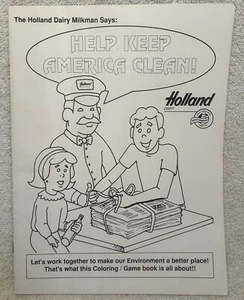 Vintage Holland Dairy Mal- & Spielbuch Keep America Beautiful 1991 IN - Bild 1 von 5
