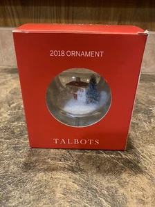 TALBOTS Store 2018 Christmas Tree House Snow Globe Collectible Ornament New! - Picture 1 of 3