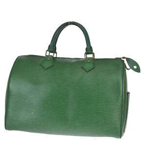 LOUIS VUITTON LV Speedy 30 Hand Bag Epi Leather Green Gold France M43004 30BU996