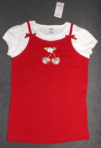 VINTAGE Gymboree - CHERRY CUTE - Shirt Top Red White - Girls Size 12 - NWT! - Picture 1 of 2