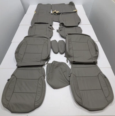 For Chevrolet Tahoe LTZ Premier 2016-2020 Grey Leather Seat Covers A3 - Image 1 of 4