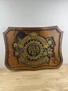 Letrero de barra Henry Weinhard's Private Reserve cerveza tallada en madera hecho a mano cueva dorada - Imagen 1 de 13