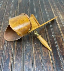 Antique 1895 Patent Handheld Stereoscope Viewer – Wood & Brass, Missing Lens, As - Picture 1 of 11
