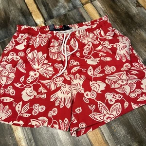 VINTAGE Ralph Lauren Shorts Adult Medium Red Floral Polo Sport Co Board Mens L - Picture 1 of 7