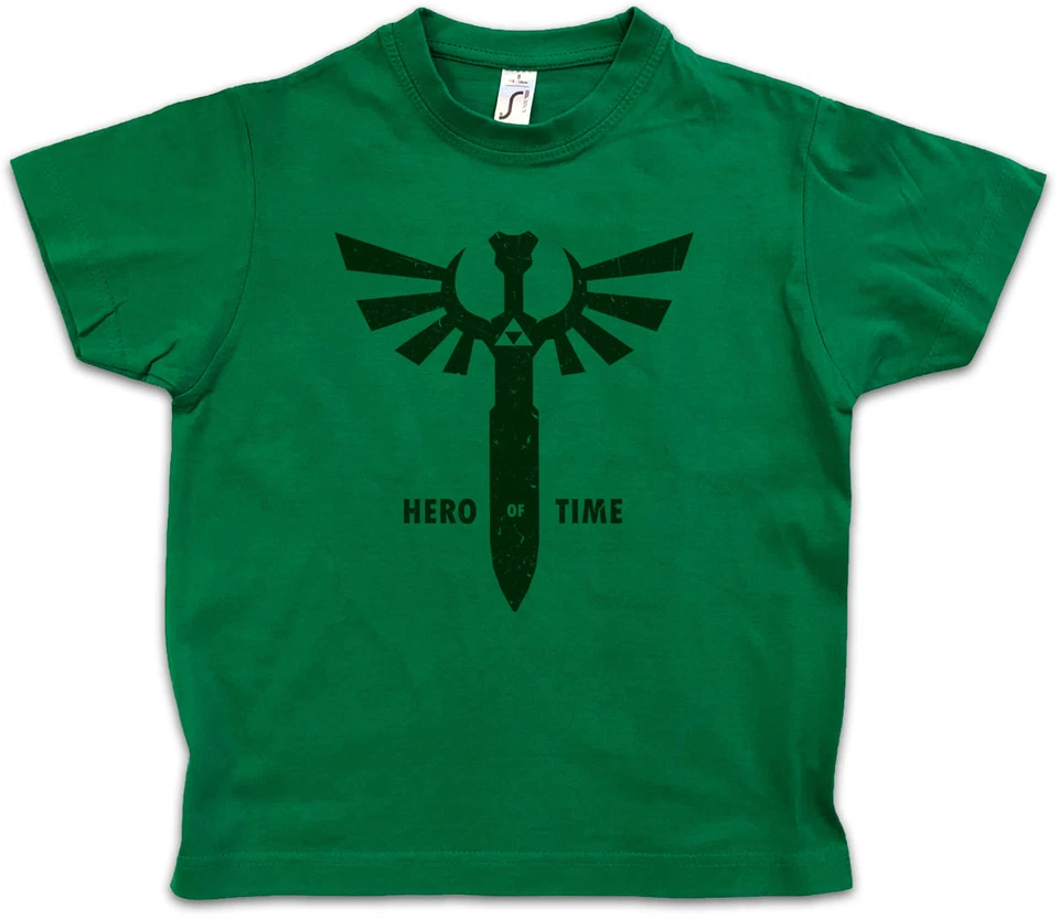 Hero of Time Kinder Kids Boys T-Shirt Legend Link Symbol Game Zelda Triforce - Image 1 of 1