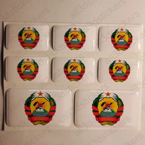 Sticker Mozambique Resin Domed Stickers Mozambique Coat of Arms 3D Vinyl Moto - Bild 1 von 1