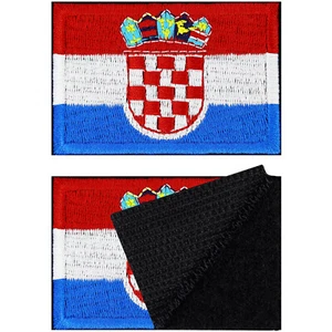 Kroatien Flagge Patches Klett 2er Set Patch mit Klettverschluss | 40x60mm - Picture 1 of 7