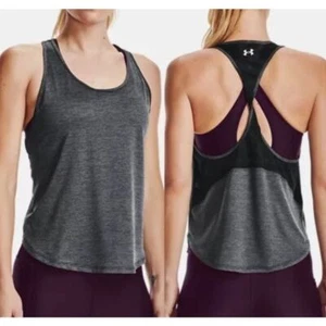 Under Armour Dark Heather Gray Racerback Twist Tank Top, Size XL, NWT!! - Picture 1 of 7