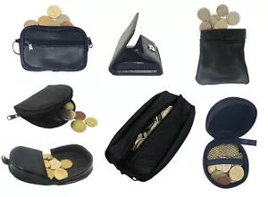 PORTAMONETE Uomo Donna Eco Pelle da Tasca Portafoglio Vari Modelli Zip Tacco - Foto 1 di 23