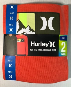 Hurley Thermal Shirts Youth Boys Orange/Olive Long Sleeve Size 10/12 Pack of 2 - Picture 1 of 4