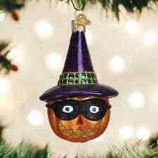 Masked Witch Jack O'lantern Old World Christmas Glass Ornament