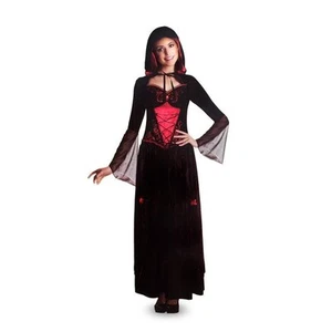 Hooded Evil Sorceress Hoodie Dress Halloween Costume Morgan Le Fay Women M 6-8 - Picture 1 of 2