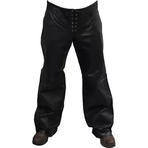 Leather King Women's Lace Up Closure Leather Pants with Stitching Details Size 8 - Bild 1 von 2