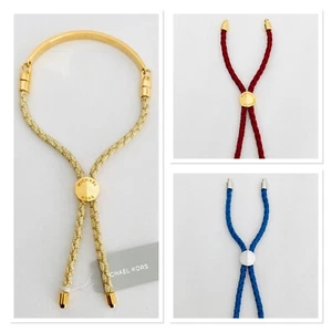 MICHAEL KORS Sterling Silver Bracelet Cord +2 Silk Interchangeable Cords $335.00 - Picture 1 of 8