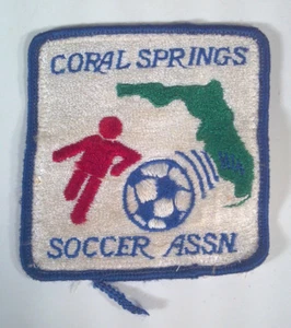 Vintage Coral Springs Florida Soccer Association 3.5" Patch Badge - Picture 1 of 3