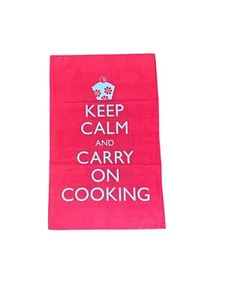Toalla de té de algodón para mantener la calma y seguir cocinando paño de cocina rojo recuerdo - Imagen 1 de 2