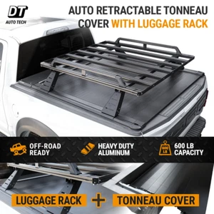 Auto Retract Hard Tonneau Cover w/Cargo Rack02 Fit 2009-2025 Ram 1500 5.7ft Bed - Picture 1 of 20