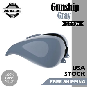 Gunship Gray Stretched Tank Cover Fits 09+ Harley Street Glide & Road Glide - Picture 1 of 9