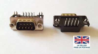 DB9 Right Angle MALE Connector - PCB Mount D-SUB