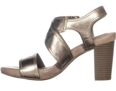 Giani Bernini Janett Memory-Foam Block-Heel Dress Sandals Oro Size 8 Gold - Image 1 of 4