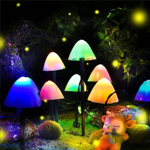 20LED Solar Mushroom String Lights Fairy Outdoor Garden Landscape Patio Decor - Picture 1 of 29