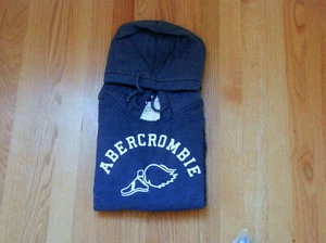NWT Abercrombie & Fitch Women Pullover Embroidered Logo Hoodie Blue Large - Picture 1 of 1