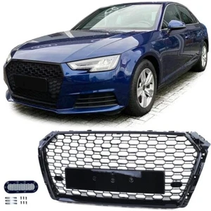 Griglia Calandra Radiatore AUDI A4 B9 2015-2019 RS4 LOOK Nera Lucida nido d'ape - Afbeelding 1 van 7