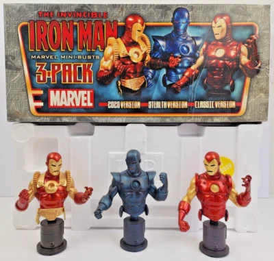 Iron Man 3-Pack 2020, Stealth & Classic Bust Statue Bowen Designs Marvel 2007 - Image 1 of 4