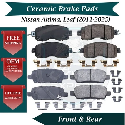 NEW OE Front & Rear Ceramic Brake Pads Kit For 2011-2025 Nissan Altima Leaf - Изображение 1 из 4