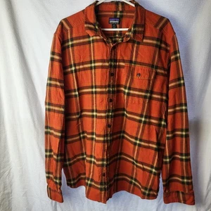 Patagonia Herren XL Langarm Fjord Hemd Bio Baumwolle dunkelorange - Bild 1 von 10