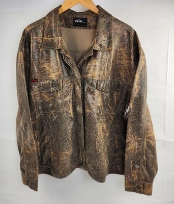 Chaqueta de cuero de piel de serpiente Fubu para mujer talla 24 marrón nueva con etiquetas Foto 1 de 4