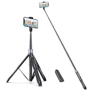 60" Selfie Stick Tripod, All in One Extendable Phone Tripod Stand with Blueto... - Picture 1 of 9