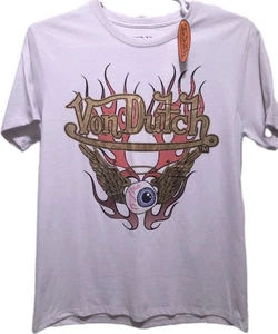 Von Dutch Tshirt Graphic Winged Flaming Eyeball Size Medium - Picture 1 of 6