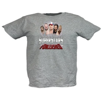 John Cena Brock Lesnar Roman Reigns Unleashed WWE Camiseta Gris Niños Foto 1 de 4