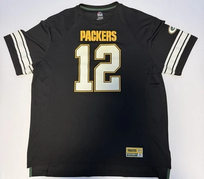 Camiseta deportiva Majestic Green Bay Packers 12 Rodgers para hombre 2XL negra Foto 1 de 4