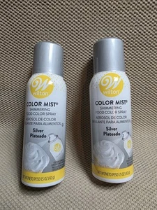 2x Wilton Color Mist SILVER Metallic Shimmering Food Color Spray 1.5oz Coloring - Picture 1 of 3