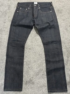 Gap x GQ Baldwin Raw Denim Slim Jeans Mens 30 x 30 (31 x 31) Dark Blue Selvedge - Picture 1 of 11