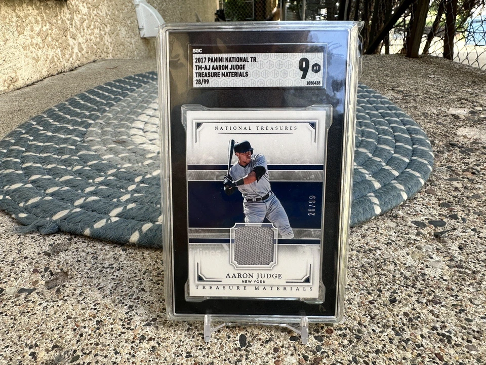 2017 National Treasures Aaron Judge /99 Materials Patch Yankees RC SGC 9 Mint - Image 1 of 2