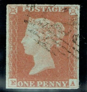 1841 1d Red-Brown Pl 74 EA 4m Clear Profile Very Fine Used Cat. £30.00 - Picture 1 of 1