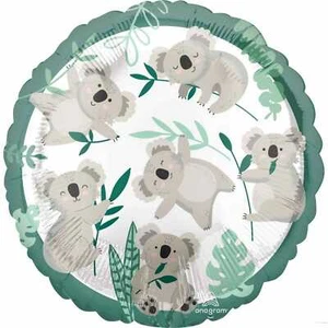 Koala Party Foil Balloon Round 45cm - Australiana Koala Party Supplies - Picture 1 of 1